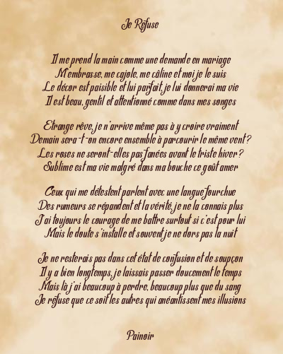 Le poème en image: Je Refuse