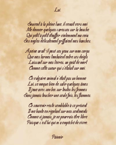 Le poème en image: Lui.