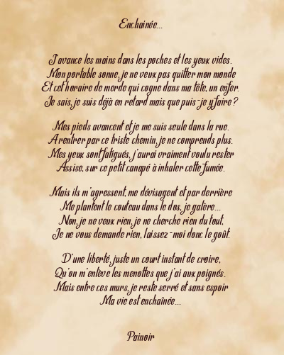 Le poème en image: Enchainée…