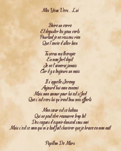 Le poème en image: Mes Yeux Vers… Lui