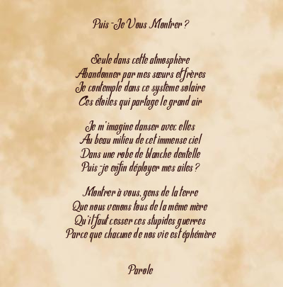 Le poème en image: Puis-Je Vous Montrer ?