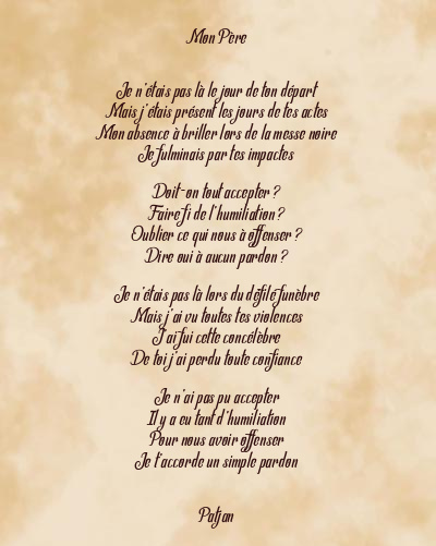 Le poème en image: Mon Père