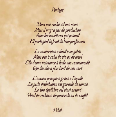 Le poème en image: Partage