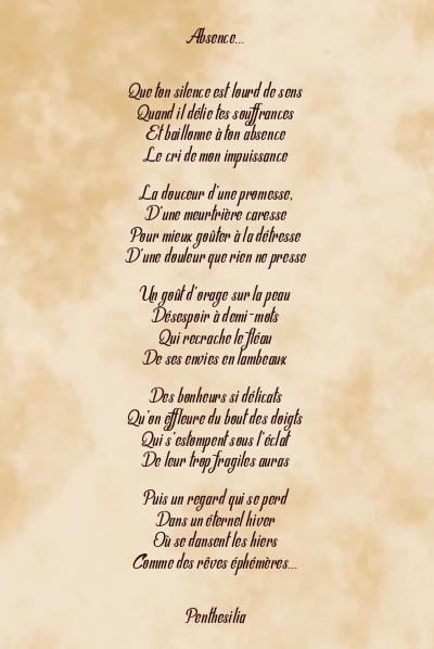 Le poème en image: Absence…