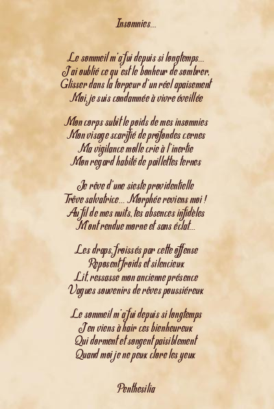 Le poème en image: Insomnies…