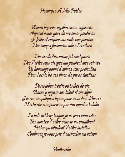 Le poème en image: Hommage À Mes Poètes…