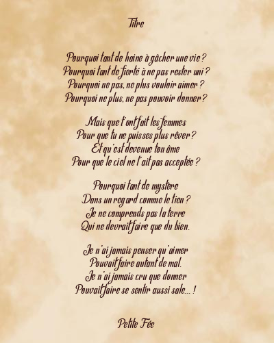Le poème en image: Titre
