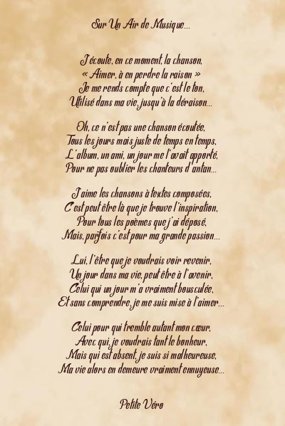 Le poème en image: Sur Un Air De Musique…