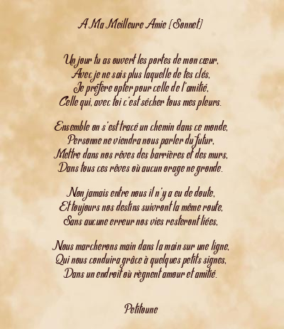 Le poème en image: A Ma Meilleure Amie (Sonnet)