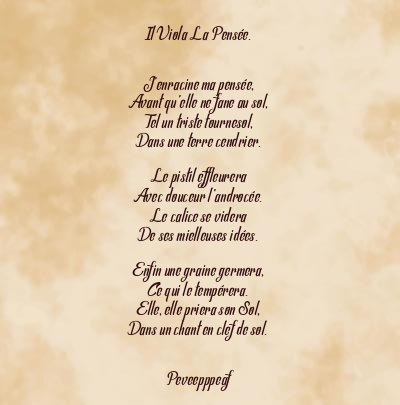 Le poème en image: Il Viola La Pensée.
