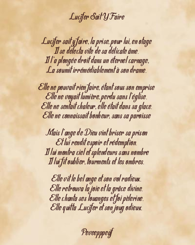 Le poème en image: Lucifer Sait Y Faire