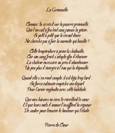 Le poème en image: La Grenouille
