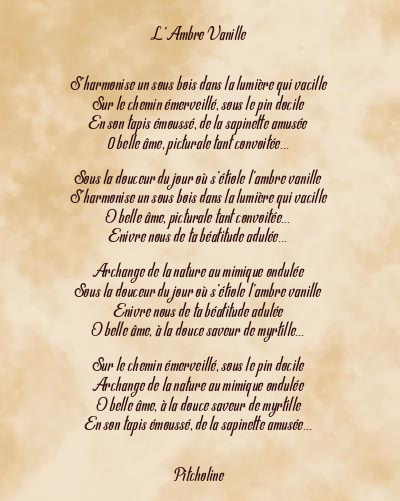 Le poème en image: L’ambre Vanille