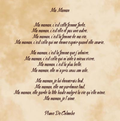 Le poème en image: Ma Maman