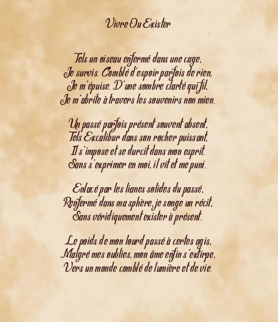 Le poème en image: Vivre Ou Exister