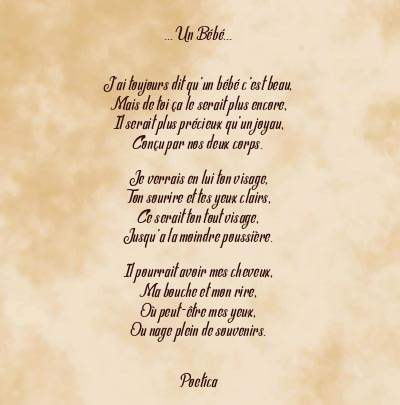 Le poème en image: … Un Bébé…