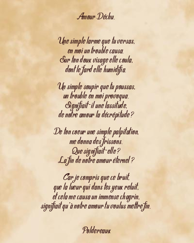 Le poème en image: Amour Déchu.