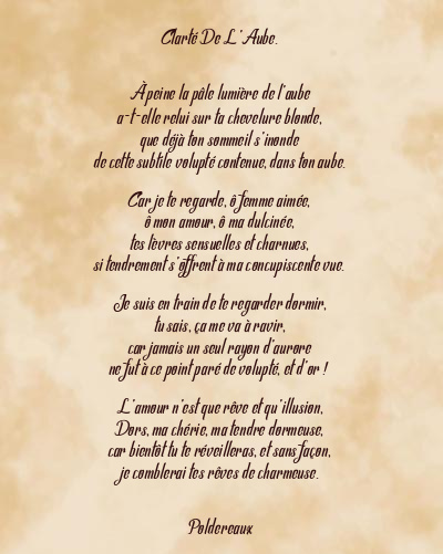 Le poème en image: Clarté De L’aube.