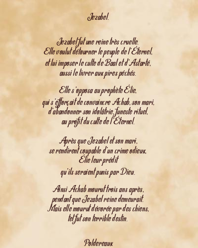 Le poème en image: Jezabel.