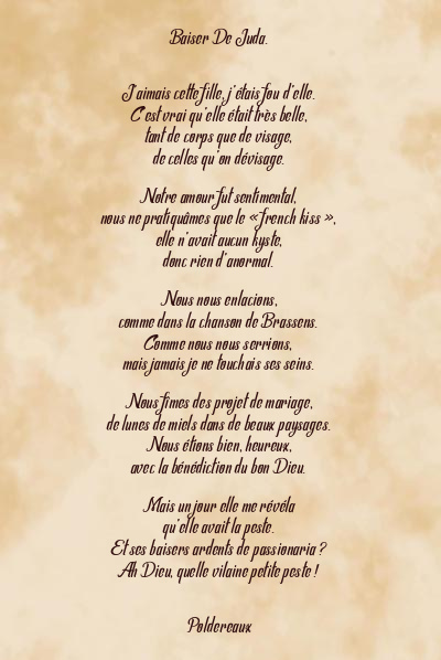 Le poème en image: Baiser De Juda.