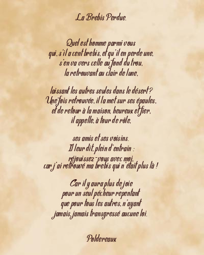 Le poème en image: La Brebis Perdue.