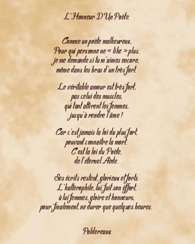 Le poème en image: L’honneur D’un Poète.