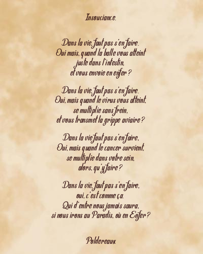 Le poème en image: Insouciance.