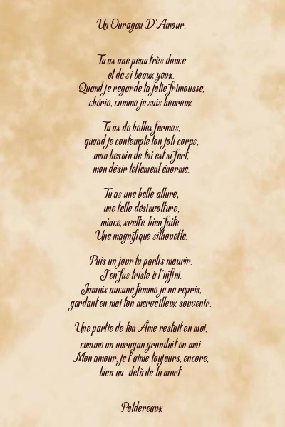 Le poème en image: Un Ouragan D’amour.