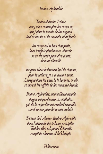 Le poème en image: Tendre Aphrodite.