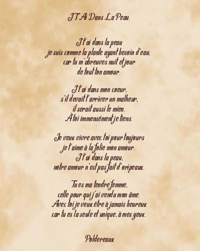 Le poème en image: J’t’ai Dans La Peau.