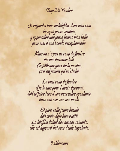 Le poème en image: Coup De Foudre.