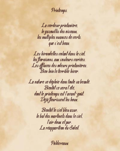 Le poème en image: Printemps.