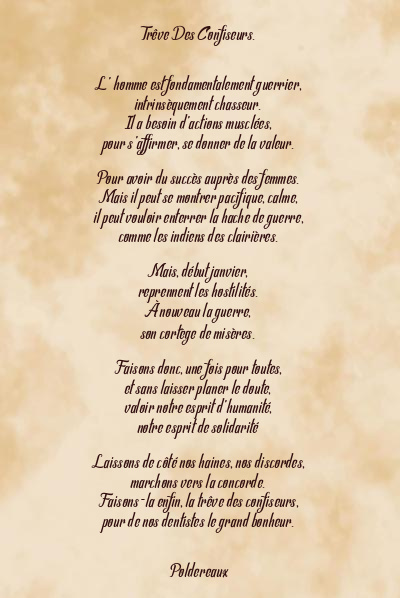 Le poème en image: Trêve Des Confiseurs.