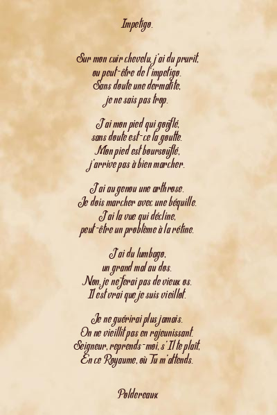 Le poème en image: Impetigo.