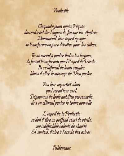 Le poème en image: Pentecôte.