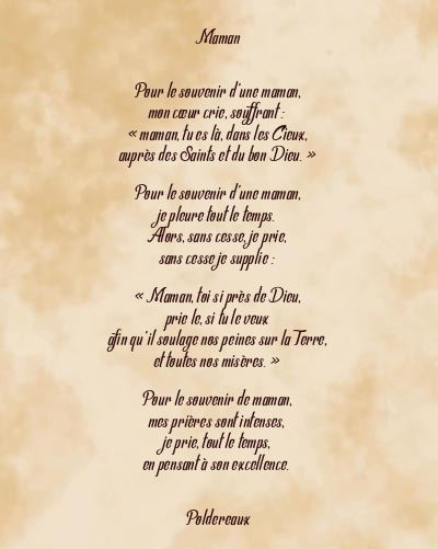 Le poème en image: Maman