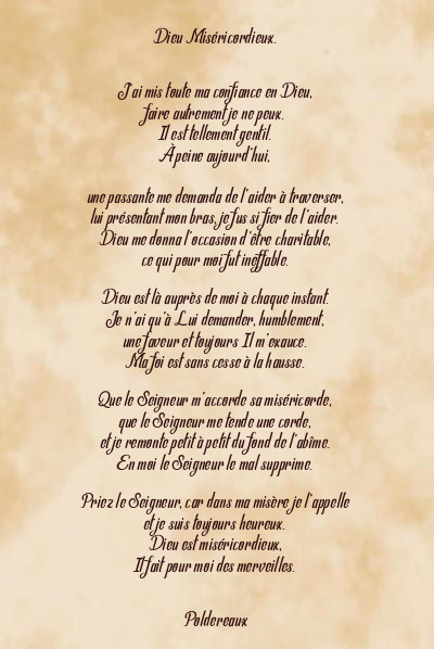 Le poème en image: Dieu Miséricordieux.