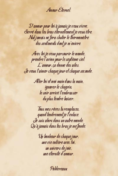 Le poème en image: Amour Éternel.