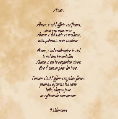 Le poème en image: Aimer.