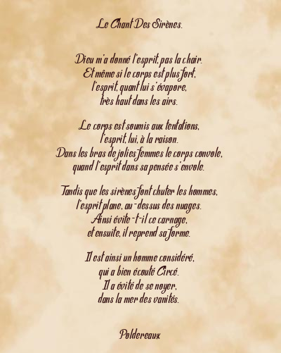 Le poème en image: Le Chant Des Sirènes.