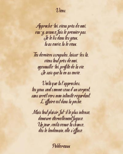 Le poème en image: Viens.