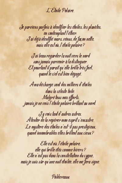 Le poème en image: L’étoile Polaire.