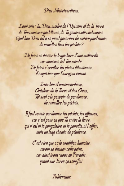Le poème en image: Dieu Miséricordieux.