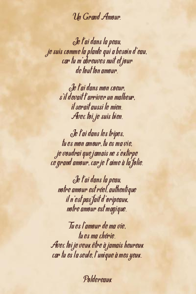Le poème en image: Un Grand Amour.