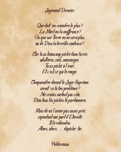 Le poème en image: Jugement Dernier.