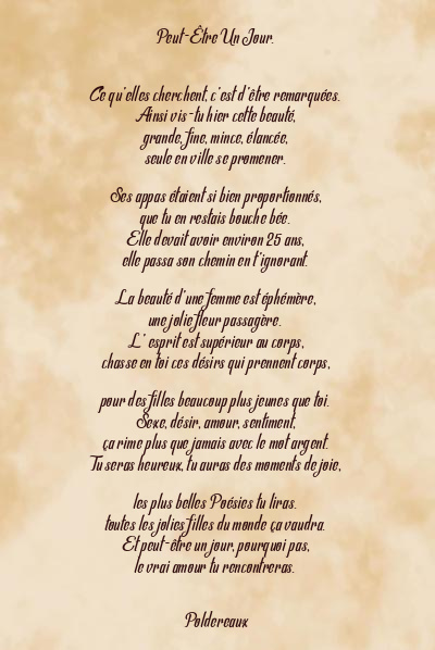 Le poème en image: Peut-Être Un Jour.