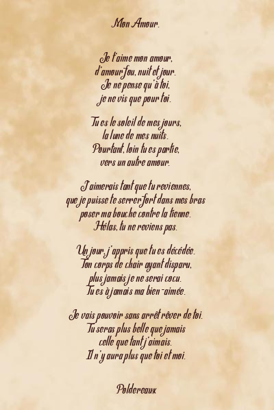 Le poème en image: Mon Amour.