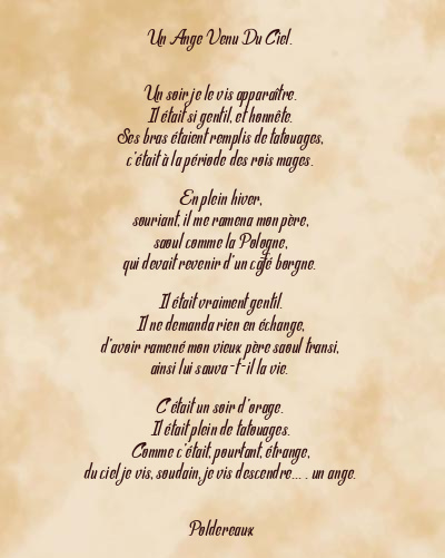 Le poème en image: Un Ange Venu Du Ciel.