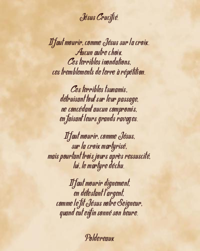 Le poème en image: Jésus Crucifié.