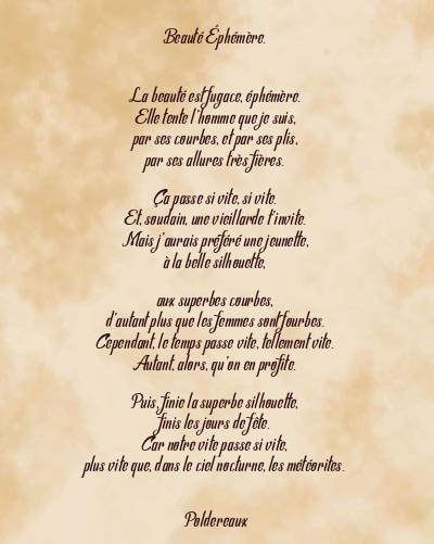 Le poème en image: Beauté Éphémère.
